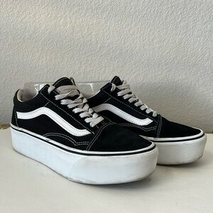 Vans Old Skool Stack size 8.5 women’s 7 men’s black and white